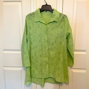 Green Textured Button Down
